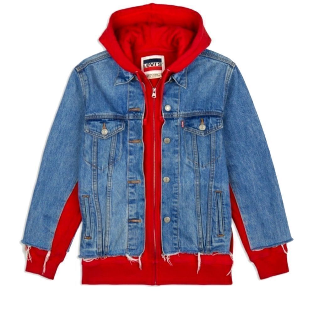 Levi's Ex-Boyfriend Hybrid Hooded Trucker Jacket sz Med